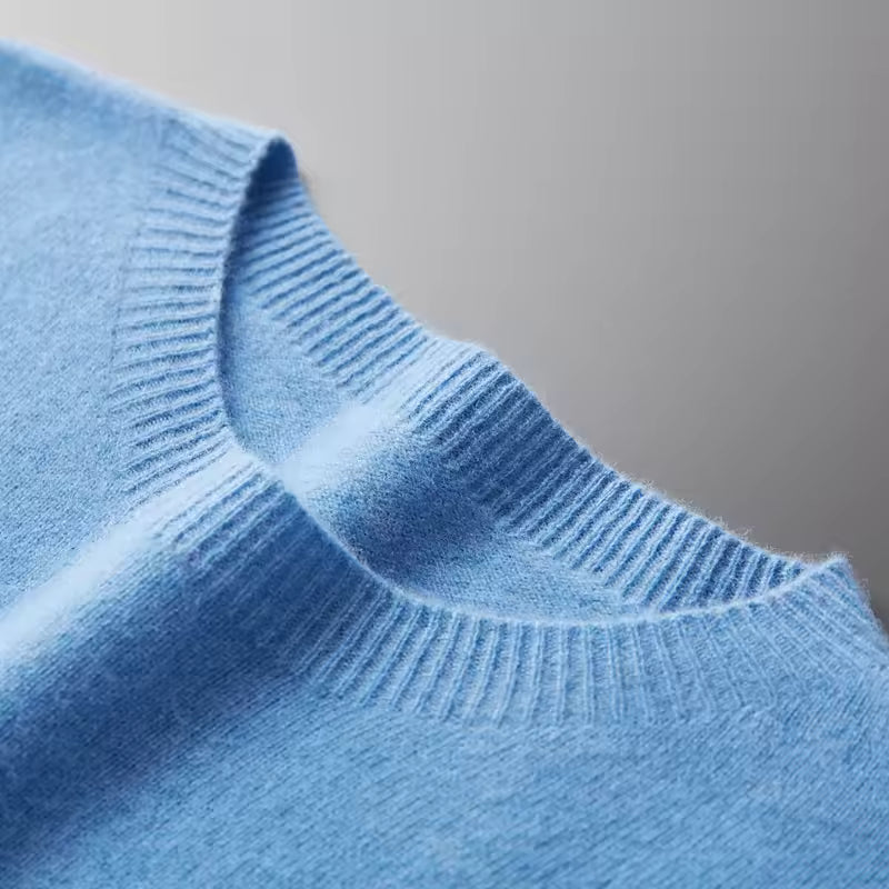 100% Merino Wool Sweater Man O-neck Basic Wool Pullover Autumn Winter Long Sleeve Soft Warm Jumper Smart Casual Knit Popular Top - image 6