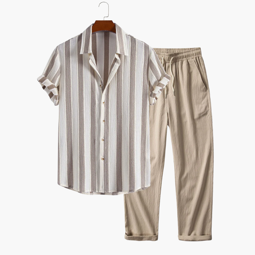 The Striped Linen Set