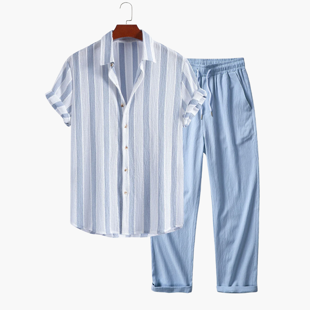 The Striped Linen Set