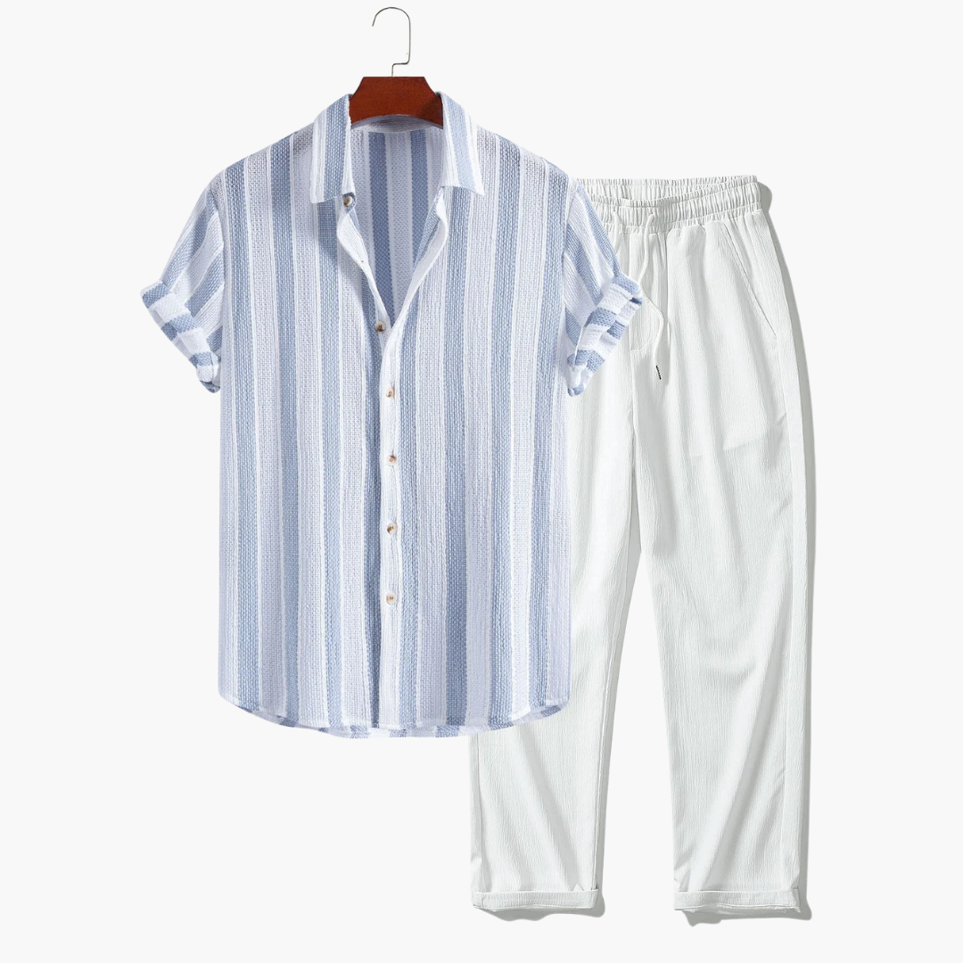 The Striped Linen Set