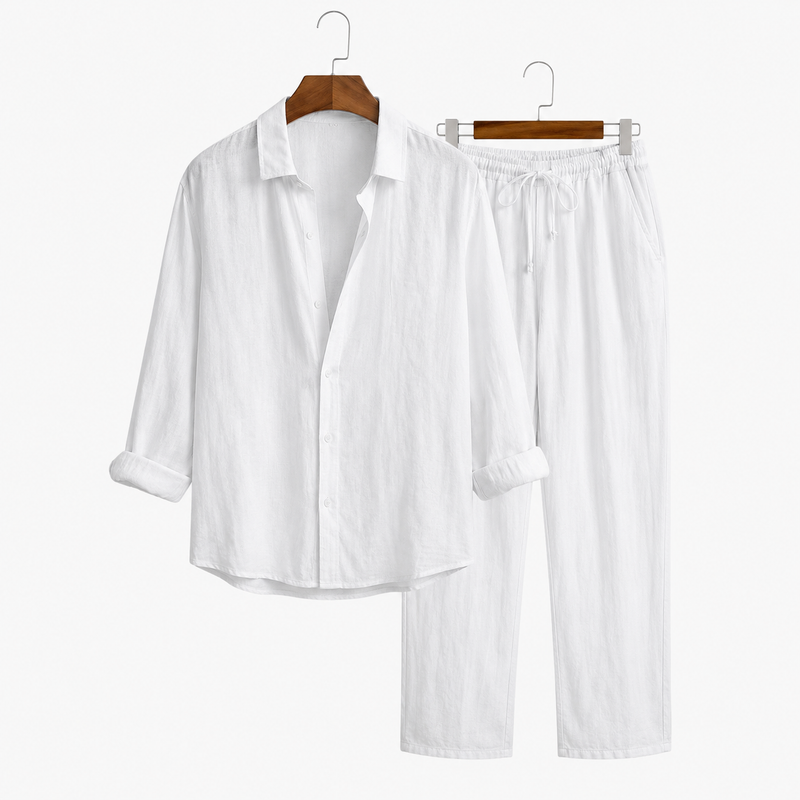 Santorini Linen Set — Shirt & Pants