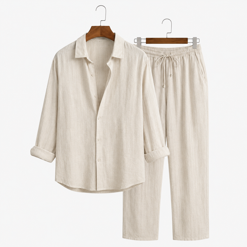 Santorini Linen Set — Shirt & Pants