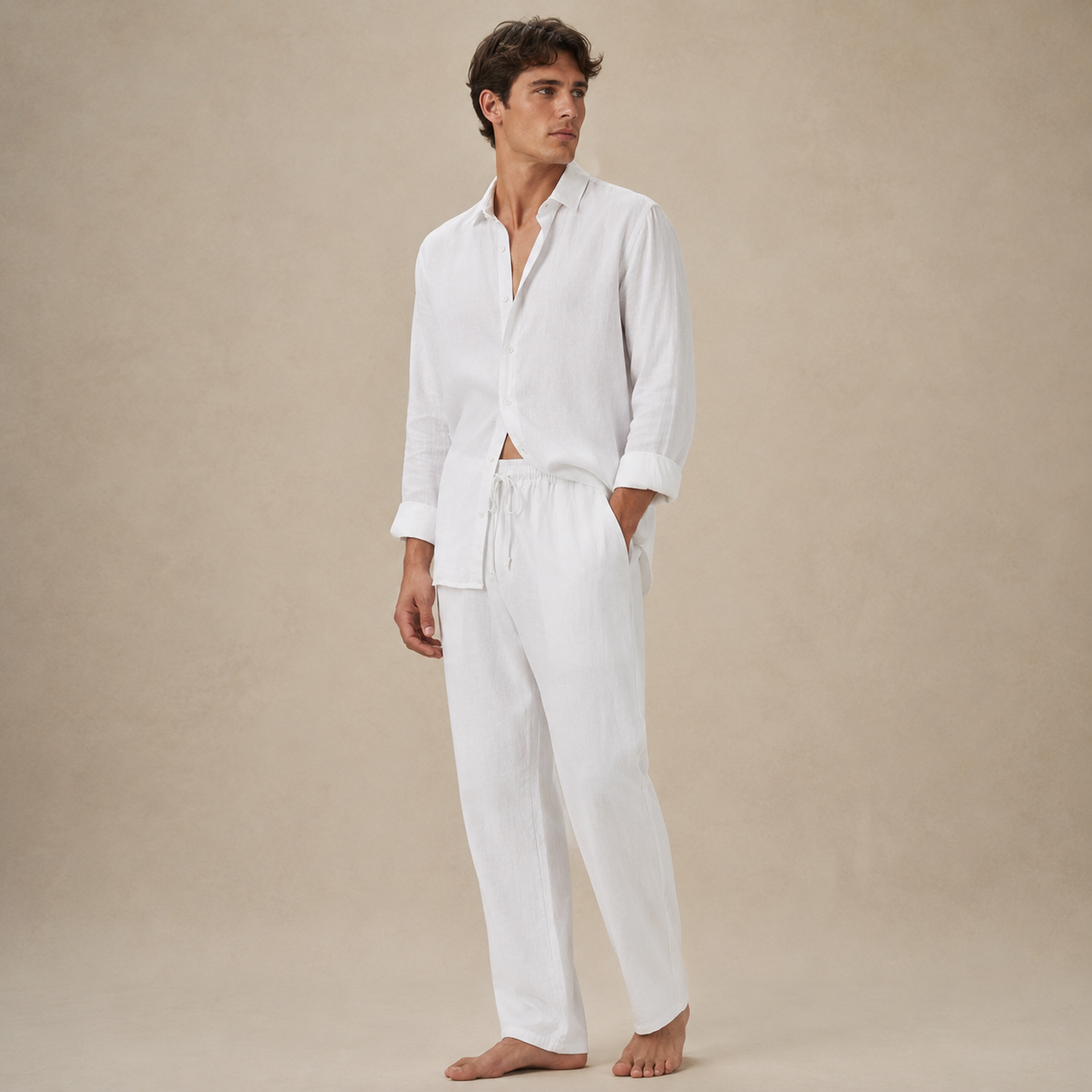 Santorini Linen Set — Shirt & Pants