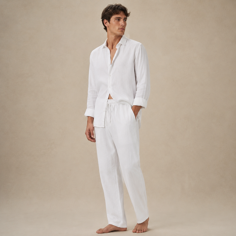 Santorini Linen Set — Shirt & Pants