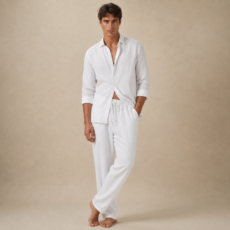 Santorini Linen Set — Shirt & Pants