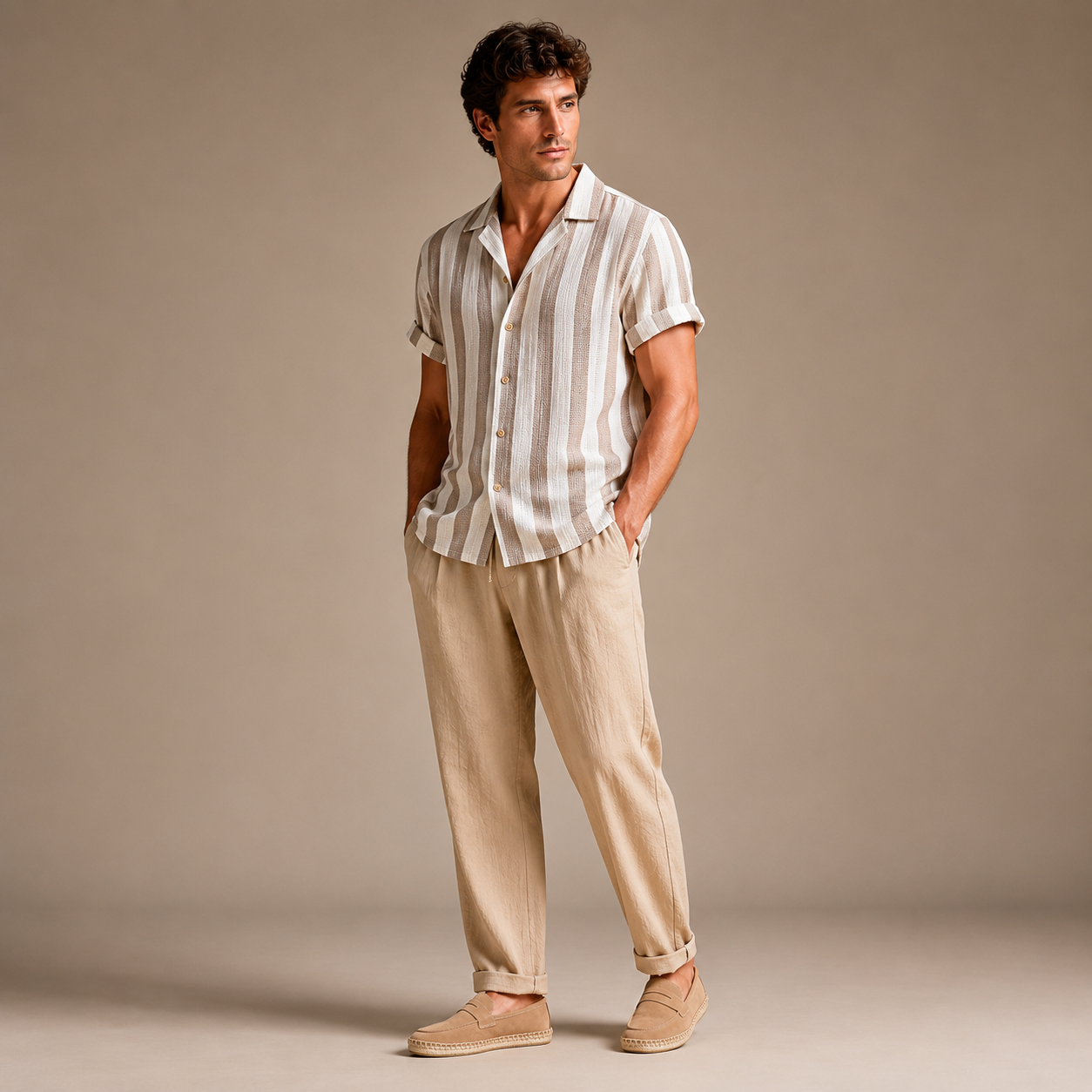 The Striped Linen Set
