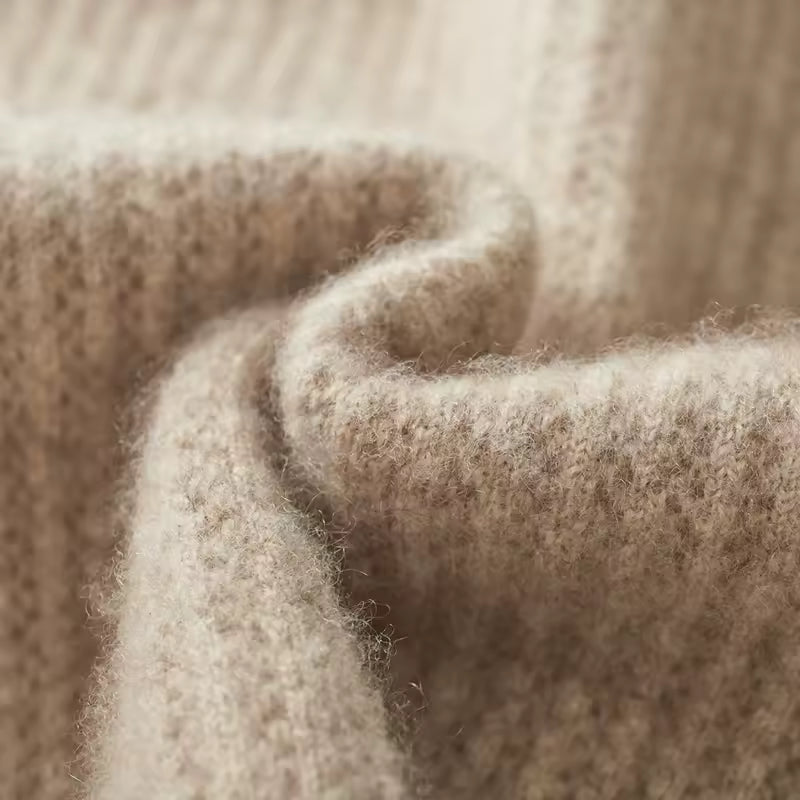 New Men's Thick Zipper Hoodie Cardigan100% Merino Wool Knitted Sweater Casual Loose Autumn/Winter Warm Hoodie Long Sleeve Jacket - image 6